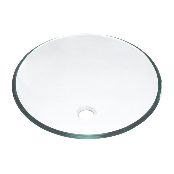 Sfc Center Round Artistic Glass Vessel Kitchen Sink Clear SGE050041C